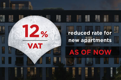 VAT 12 %  - new apartment prices 3 % lower
