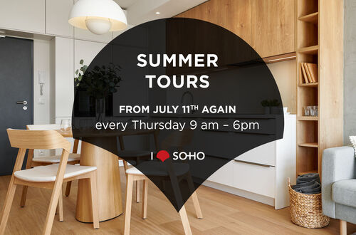 July tours of free and model apartments from July 11th again every Thursday