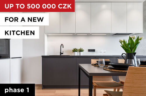 SPECIAL OFFER UP TO CZK 500 000 FOR A KITCHEN WHEN PURCHASING AN APARTMENT FROM THE 1ST STAGE