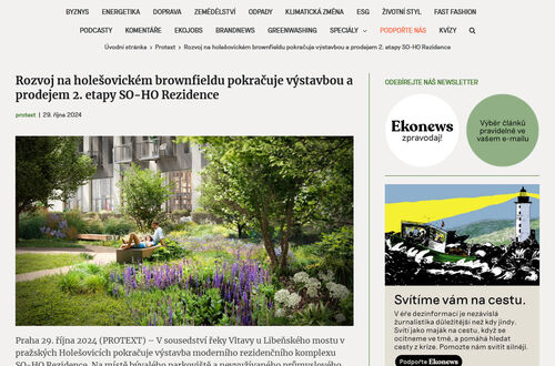 Rozvoj na holešovickém brownfieldu pokračuje výstavbou a prodejem 2. etapy SO-HO Rezidence