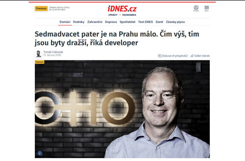 Sedmadvacet pater je na Prahu málo. Čím výš, tím jsou byty dražší, říká developer