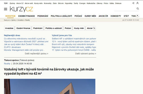 Vzdušný loft v bývalé továrně na žárovky ukazuje, jak může vypadat bydlení na 42 m²