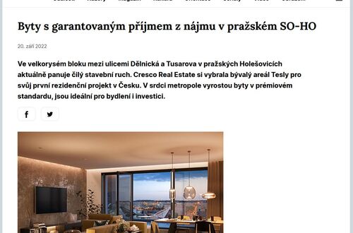 Byty s garantovaným příjmem z nájmu v pražském SO-HO